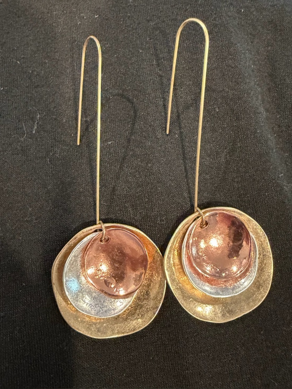 Mixed Metal Dangling Earrings